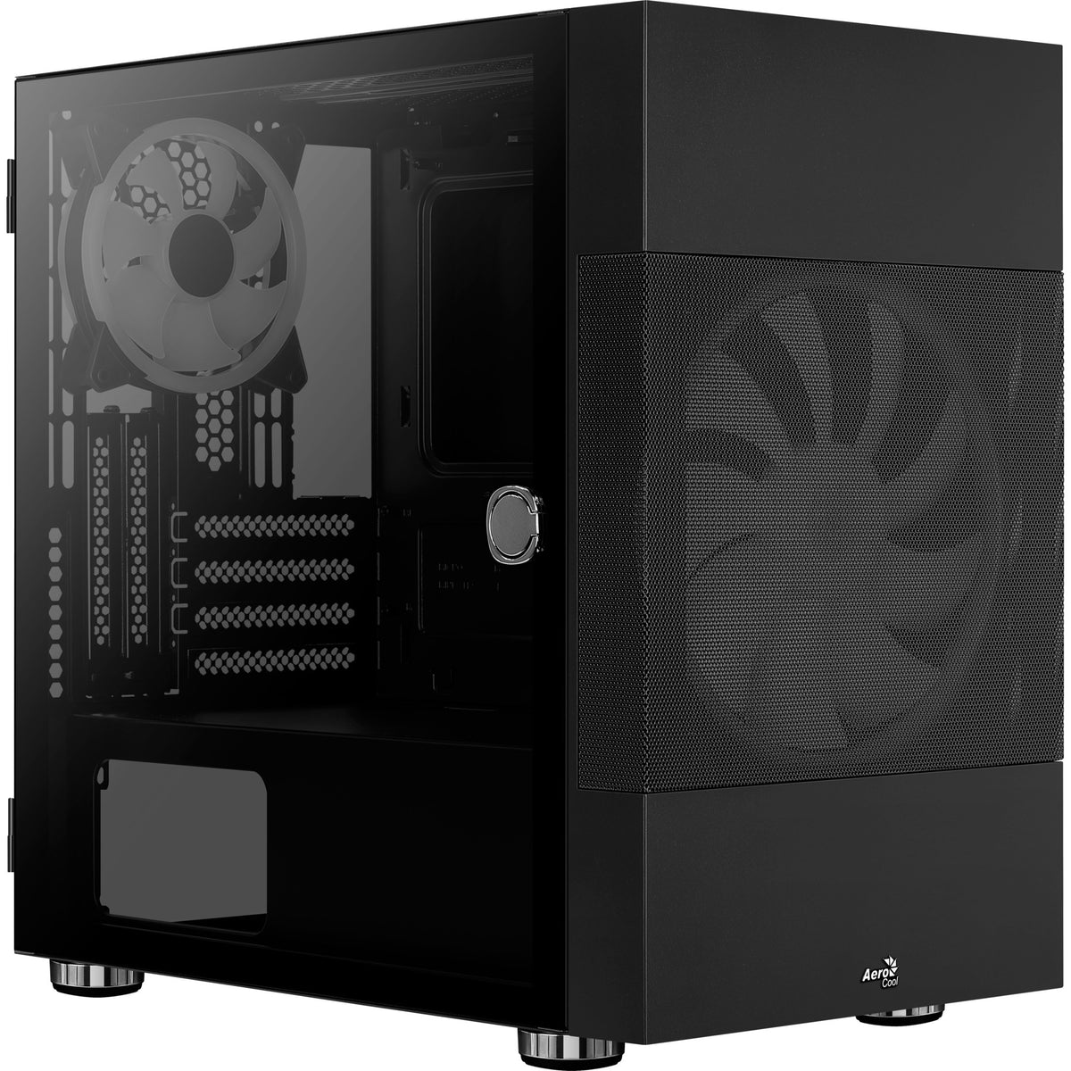 Carcasa mini torre Aerocool atomic v2 (negro | 2x USB-A | ventana)