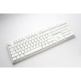 Teclado mecánico Ducky one 3 clásico blanco puro rgb (blanco, diseño estadounidense (qwerty), rojo silencioso cherry mx, 100%, led rgb, pbt de doble disparo, intercambiable en caliente, mecánica quack)