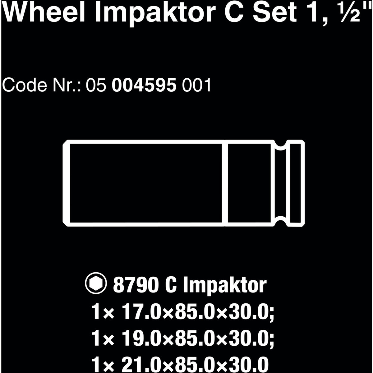 Impactador de ruedas Wera c set 1 llave de vaso (3 piezas, con protección de llanta)