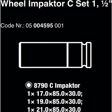 Impactador de ruedas Wera c set 1 llave de vaso (3 piezas, con protección de llanta)