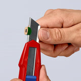 Knipex cutix cortador de cajas de cuchillos universal (rojo azul, incl. 2 hojas de cuchillo)