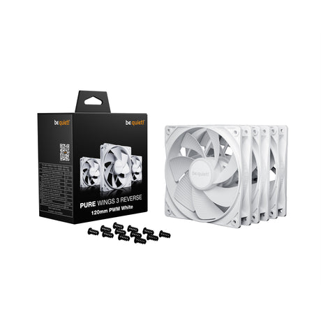 ¡Tranquilizarse! Pure Wings 3 ventiladores de caja inversa (blanco, 3 piezas, 120 x 120 x 25 mm, pwm)