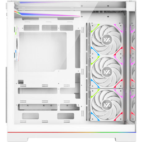 Carcasa de torre midi Xyz PC Gear Tesseract A-RGB (blanco | 2x USB-A | 1x USB-C | RGB | Vidrio templado)