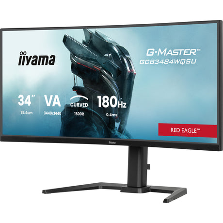 Iiyama G-Master Red Eagle GCB3484WQSU-B1 Monitor de juegos ultraancho curvo de 34 (negro, 2x HDMI, display port, 2x USB-A, USB-B, 2x USB-C, 180 Hz)