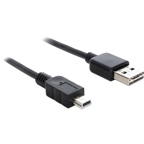Delock cable easy-usb-a 2.0 macho > mini USB-B 2.0 macho (negro, 3 metros)