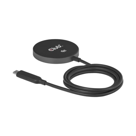 Club 3d cac-3027 qi2 25w draadloze oplader (zwart, 1x usb-c, qi-gecertificeerd, magsafe-compatibel, magnetisch pad)
