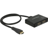 Delock 1 entrada HDMI > 2 salidas HDMI Divisor HDMI (negro, 60 centímetros, 4k)