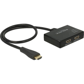 Delock 1 entrada HDMI > 2 salidas HDMI Divisor HDMI (negro, 60 centímetros, 4k)