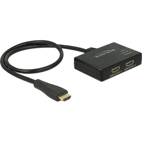 Delock 1 entrada HDMI > 2 salidas HDMI Divisor HDMI (negro, 60 centímetros, 4k)