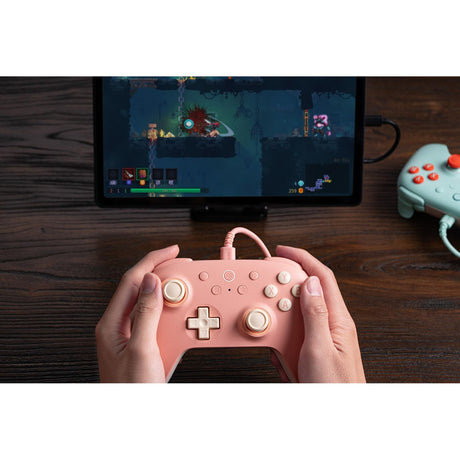 Mando con cable 8bitdo ultimate 2c (amarillo melocotón claro)