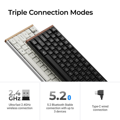 Keychron k5 ultra 8k wireless custom mechanical keyboard (zwart, us lay-out (qwerty), milk pom banana, 100%, rgb leds, lsa double-shot pbt, usb-c | 2.4 ghz | bluetooth 5.2)