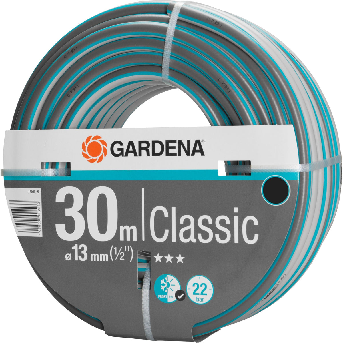 Manguera clásica Gardena de 13 mm (1 2 ) (gris turquesa, 18009-20, 30 m)