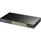 Switch Cudy 24-gbe poe+ con 2 sfp de enlace ascendente (negro)