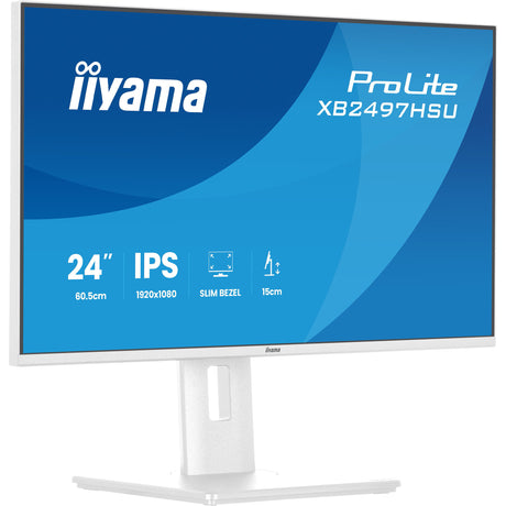 Monitor Iiyama prolite xb2497hsu-w1 23,8 (blanco (mate), 120 Hz, HDMI, display port, USB, audio)