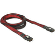 Delock mini SAS SFF-8087 > cable mini SAS SFF-8087 (rojo negro, 1 metro)