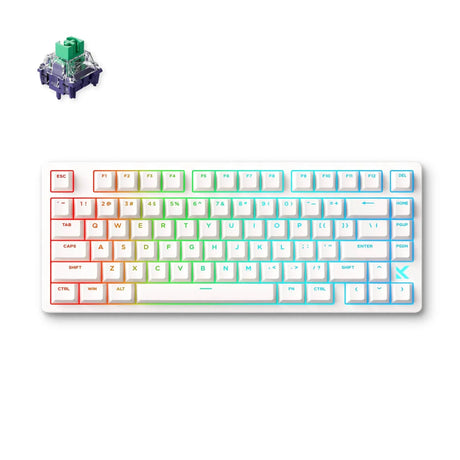 Teclado para juegos con interruptor magnético de efecto hall Mchose jet 75 (blanco, diseño estadounidense (qwerty), dios magnético kailh, 75%, 8k, rgb, intercambio en caliente, usb-c, sensor de efecto hall)