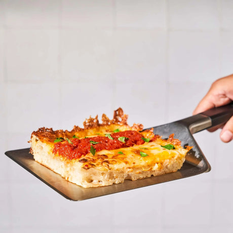 Ooni pan pizza espátula parrilla cubiertos (negro plateado)