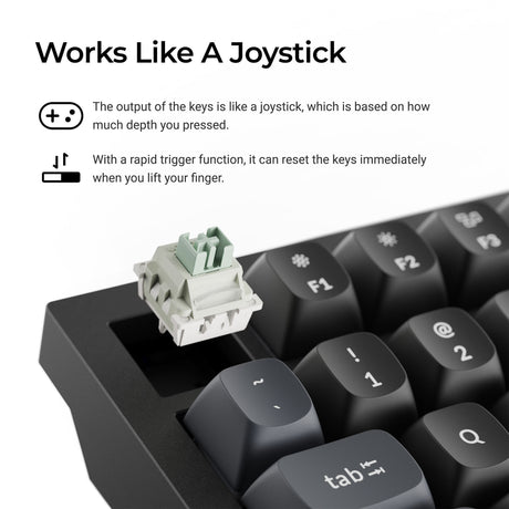 Teclado con interruptor magnético Keychron q6 he 8k (negro, diseño estadounidense (qwerty), lima ultrarrápido, 100%, rgb, intercambio en caliente, 8k)