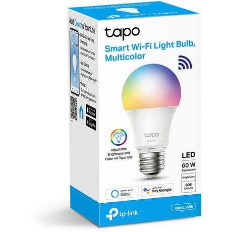 Lámpara LED inteligente tp-link tapo l530e e27 - accesorio grande - color blanco - WiFi - 1 paquete