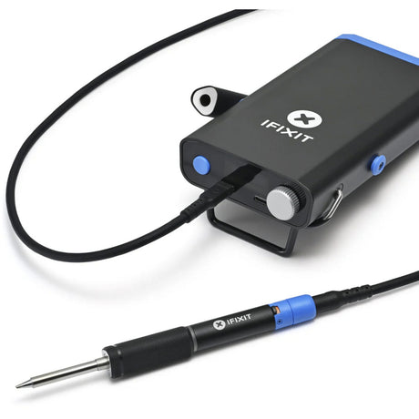 Soldador de estación de soldadura portátil Ifixit fixhub power series (negro azul, 100 vatios, USB-C, central eléctrica)