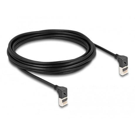 Delock cable de red rj45 cat.6a s ftp delgado 90° hacia arriba cable en ángulo de 5 m (negro)