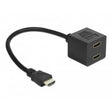 Delock Divisor HDMI de alta velocidad con Ethernet 1x macho a 2x hembra (negro)
