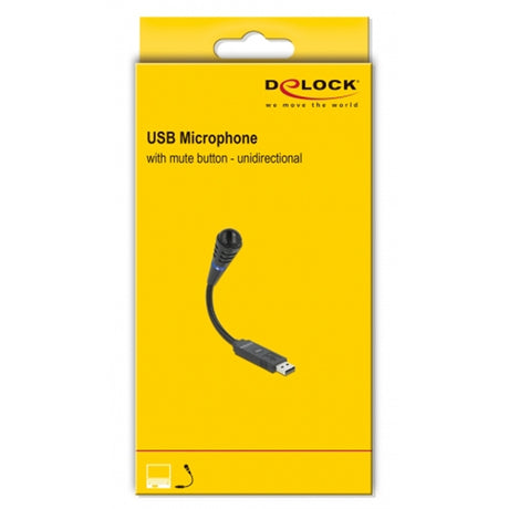 Delock Micrófono USB de cuello de cisne con botón de silencio (negro)