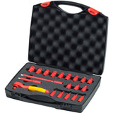 Juego de llaves de trinquete Wiha aisladas 1 llave de vaso de 4 (rojo amarillo, 21 piezas incl. estuche)