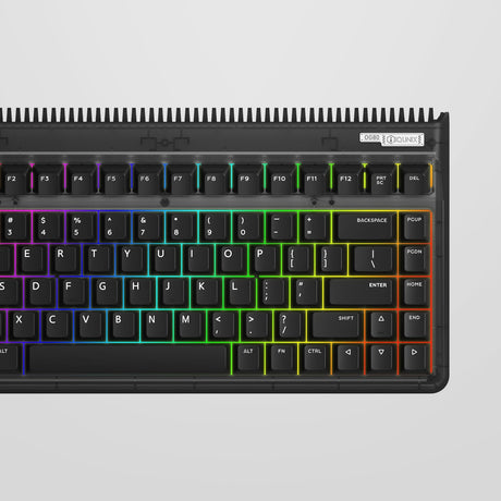 Teclado mecánico inalámbrico Iqunix og80 dark side (negro, diseño estadounidense (qwerty), marrón cereza mx, 80% (tkl), leds rgb, intercambiable en caliente, pbt, 2,4 ghz | bluetooth 5.1 | usb-c)