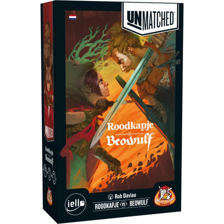 Juegos de duendes blancos inigualables: juego de mesa Caperucita Roja vs Beowulf (holandés, 2 jugadores, 20 minutos, a partir de 10 años)