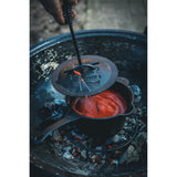 Los cubiertos para parrilla del levantador de tapa del molino de viento (negro)