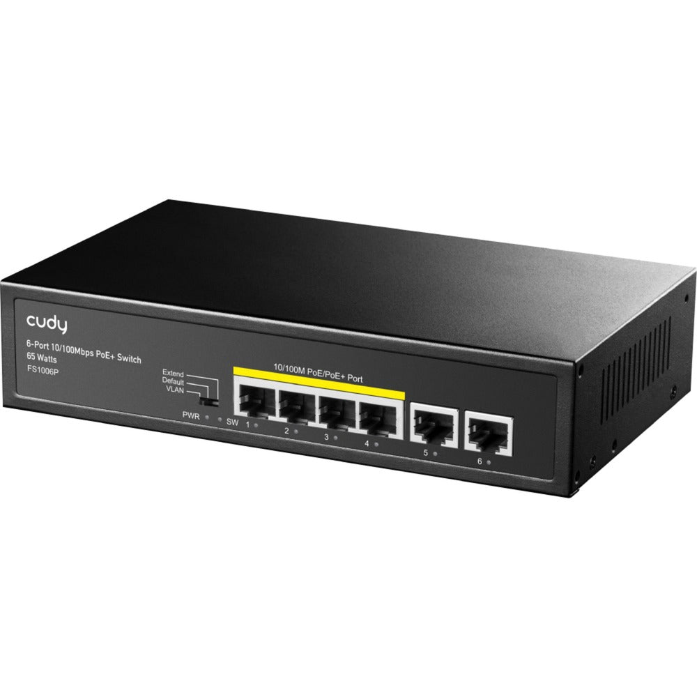 Conmutador Cudy 6 puertos 10 100m poe+ (negro)