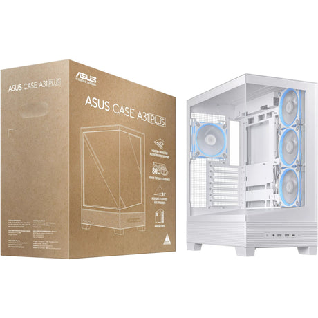 Carcasa de torre midi Asus a31 plus (blanca | 2x USB-A | 2x USB-C | vidrio templado)