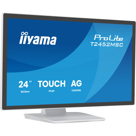 Monitor de pantalla táctil Iiyama prolite t2452msc-w2ag 24 (blanco, 120 Hz, HDMI, display port, audio, USB, táctil)