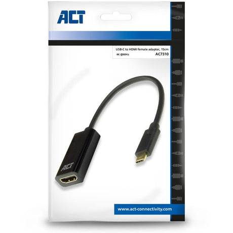 Conectividad Act Adaptador USB-C a HDMI hembra (negro)