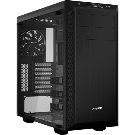 ¡Tranquilizarse! carcasa de torre midi con ventana pure base 600 (negro | 2x USB-A | vidrio templado)