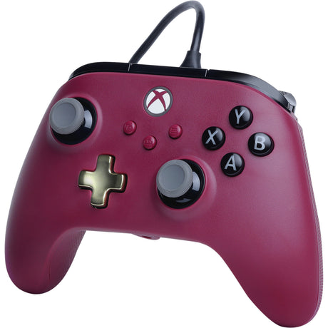 Controlador con cable Powera Advantage Plus para Xbox Series X|s - Rubí (rojo oscuro, Xbox Series X|s, Xbox One, PC)