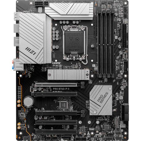 Placa base MSI Pro B760-P II Socket 1700 (negra, RAID, 2.5GB-LAN, Sonido, ATX)