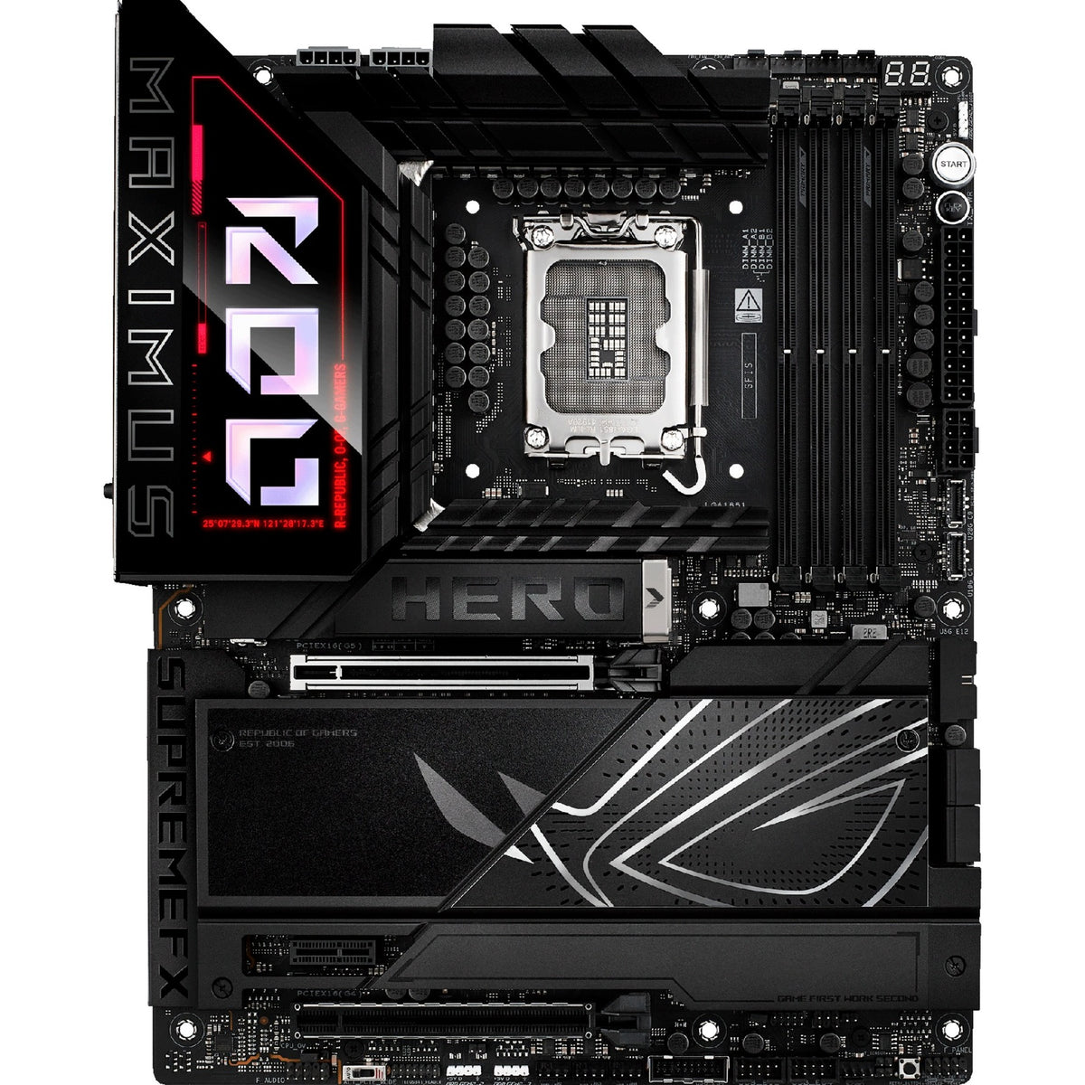 Placa base Asus Rrog Maximus Z890 Hero Socket 1851 (negra, RAID, 2,5GB-LAN, 5GB-LAN, Wi-Fi 7, BT, Sonido, ATX)