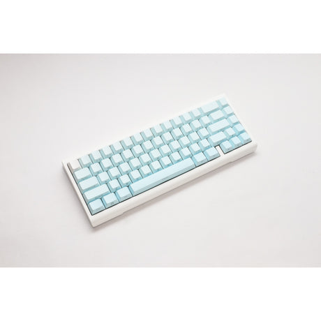 Ducky projectd tinker 65 - edición pom con qmk a través de teclado mecánico rgb (azul claro, diseño estadounidense (qwerty), kailh box cream pro, 65%, leds rgb, pbt de doble disparo, pom intercambiable en caliente, soporte de junta)