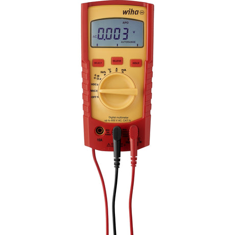 Multímetro digital Wiha hasta 600 V AC, dispositivo de medición Cat IV (rojo amarillo)