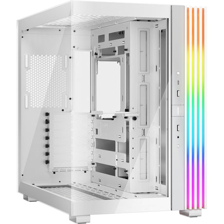 ¡Tranquilizarse! carcasa de torre midi light base 600 dx (blanco | 2x USB-A | 1x USB-C | RGB | vidrio templado)