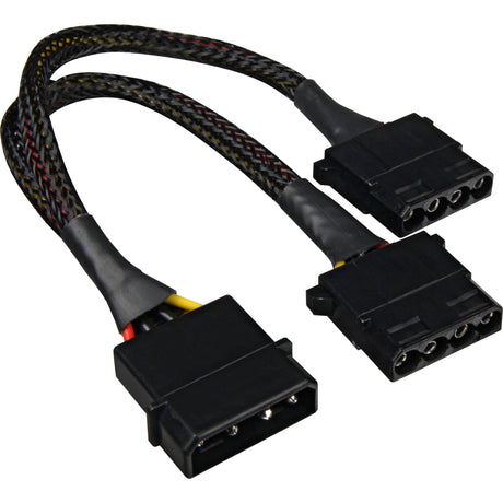 Cable divisor de alimentación en Y Sharkoon 5.25 de 4 pines (macho) a 5.25 de 4 pines (hembra) (negro, 6 pulgadas)