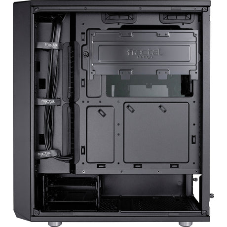 Carcasa de torre midi meshify c de diseño fractal (negro | 2x USB-A | vidrio templado)
