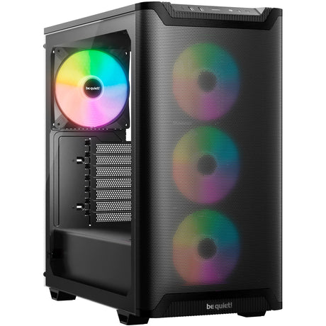 ¡Tranquilizarse! carcasa de torre midi pure base 501 lx (negro | 2x USB-A | 1x USB-C | RGB | vidrio templado)