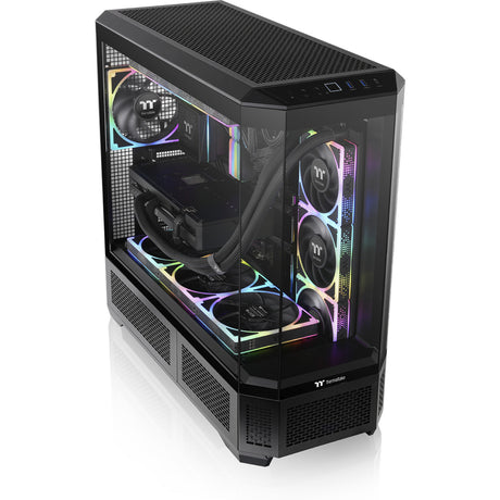 Carcasa de torre grande Thermaltake view 600 tg (negro | 2x USB-A | 1x USB-C | vidrio templado)