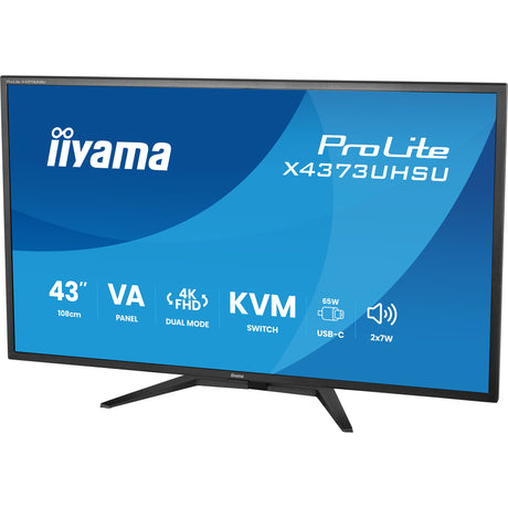 Monitor iiyama prolite x4373uhsu-b2 42.5 4k uhd (negro (mate), hdmi, displayport, usb-c)