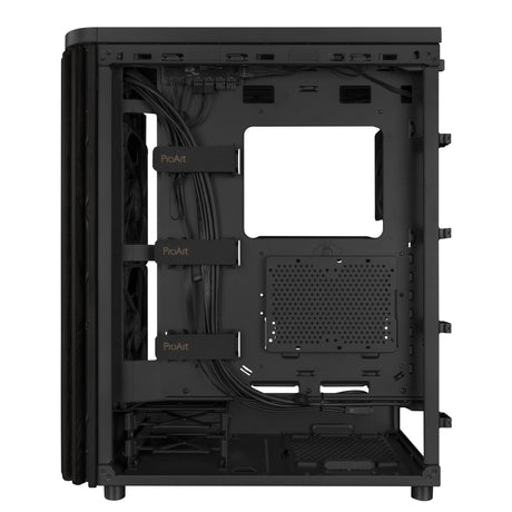 Asus proart pa401 wood edition - carcasa de torre midi con panel metálico (negro | 2x USB-A | 1x USB-C)