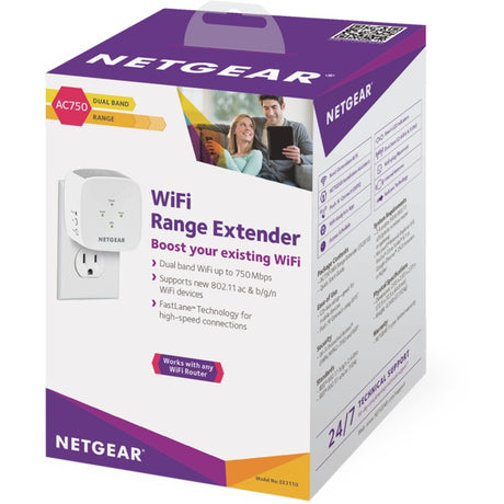 Netgear ex3110 - punto de acceso extensor de rango wifi ac750 (blanco)