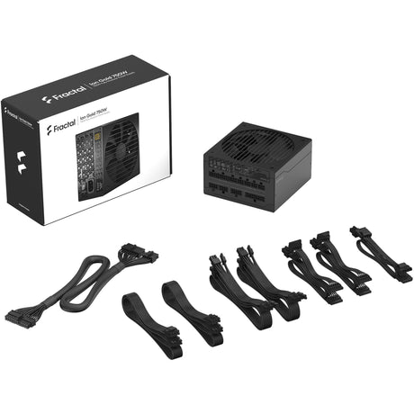 Fractal design ion gold 3 fuente de alimentación modular de 750 vatios (negro, 1x 12v-2x6, 3x pcie)